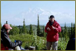 Professor Matt Tueth leads a class during the Alaska field course